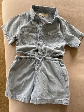 Zara Light Blue Denim Girls Romper
